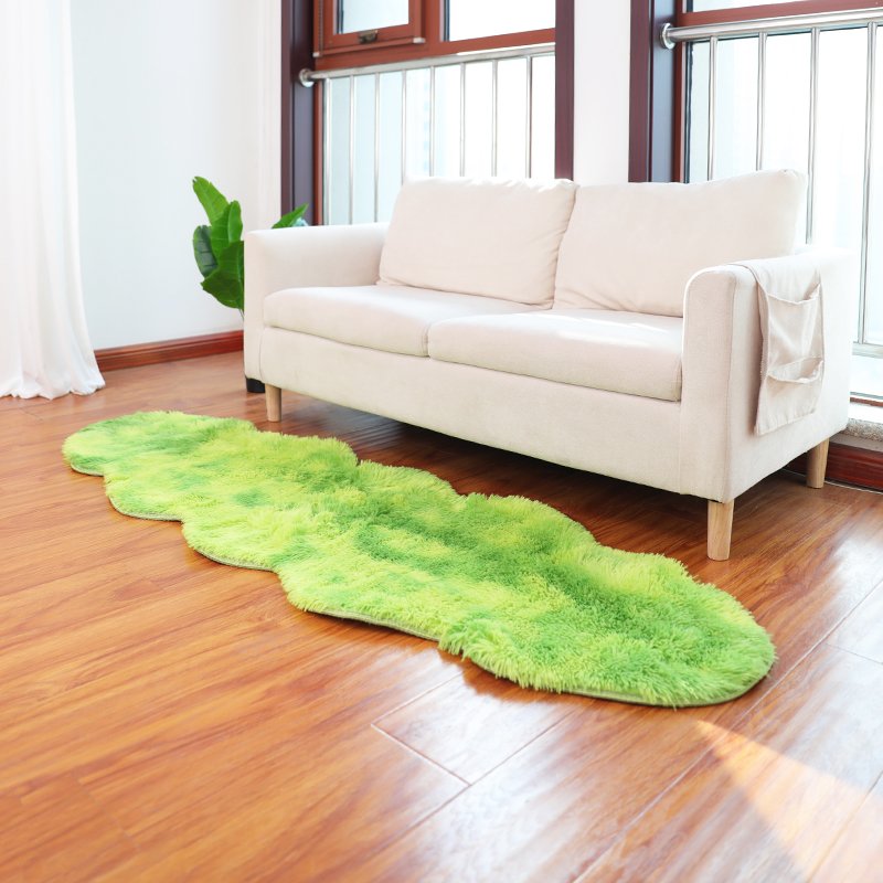 Wholesale faux fur fluffy oval carpets family room fur rug indoor rug made of fur