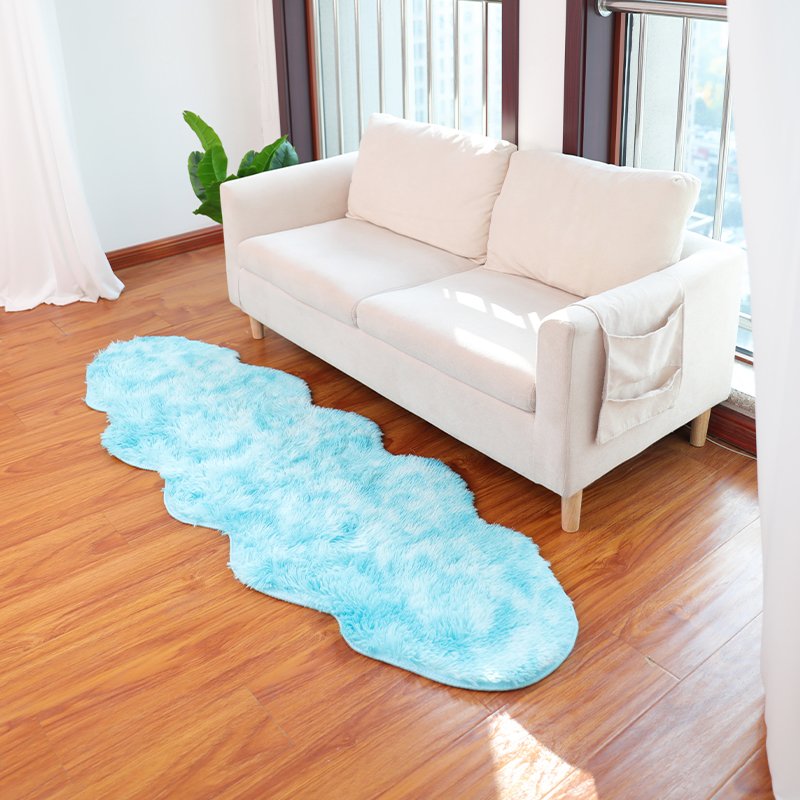 Wholesale faux fur fluffy oval carpets family room fur rug indoor rug made of fur