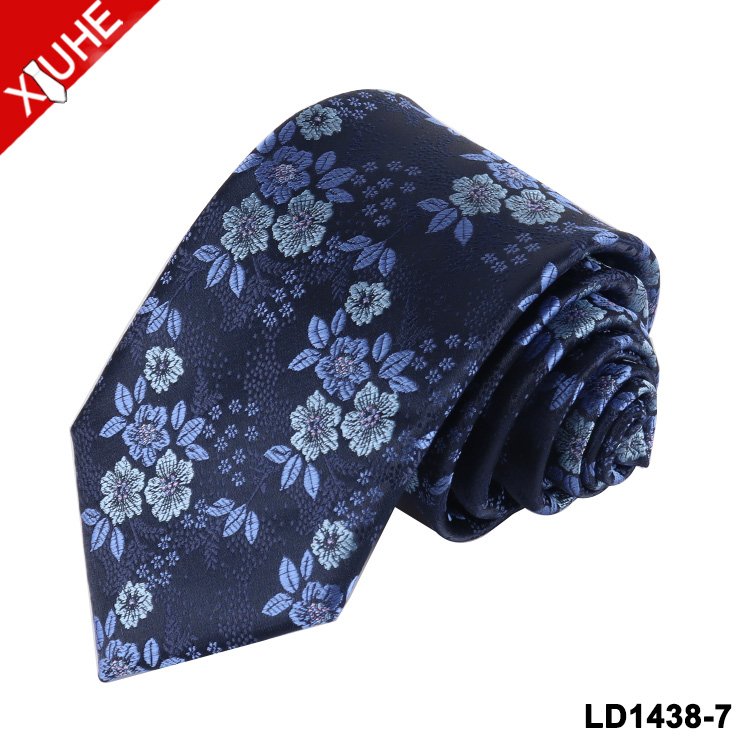New Design Party Neckties Colorful Silk Woven Men Neck Tie Mens Floral Custom Polyester Ties