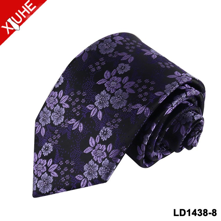 New Design Party Neckties Colorful Silk Woven Men Neck Tie Mens Floral Custom Polyester Ties