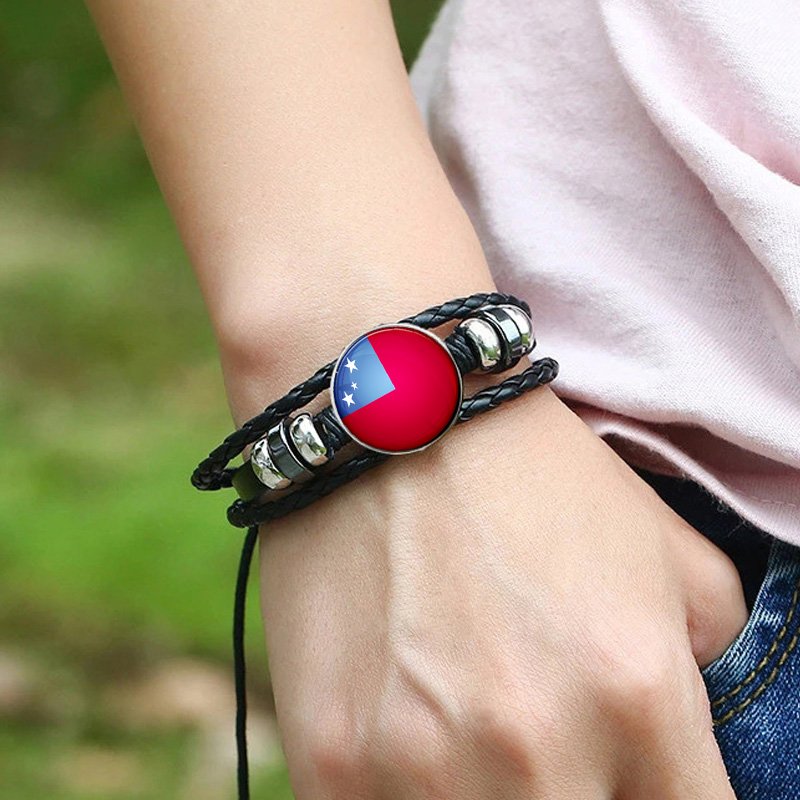 80 Models Samoa Flag Map Tie Clip Lapel Pin Ring Brooch Cuff Link Necklace Bracelet Earrings Key Chain Samoan Jewelry Set