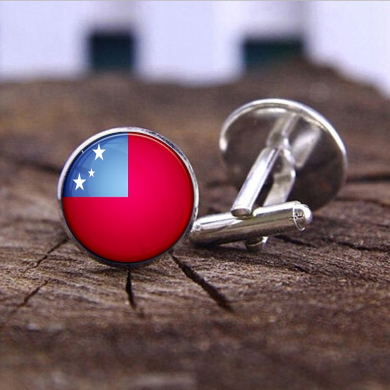 80 Models Samoa Flag Map Tie Clip Lapel Pin Ring Brooch Cuff Link Necklace Bracelet Earrings Key Chain Samoan Jewelry Set