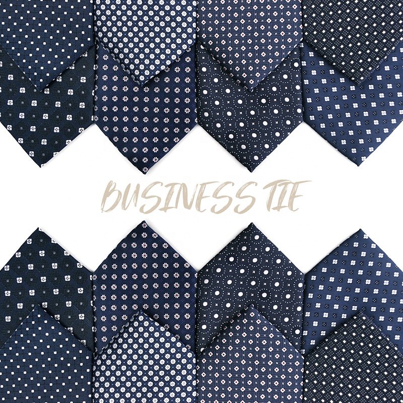 Navy Blue Men's Floral Ties, Handmade 7.5CM 100% Polyester Fabric Neck Ties For Men, Custom Formal Business Suit