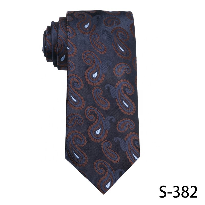 Popular In Southern Hemisphere Brown Polyester Mens Neckties Wholesale Neckties/Custom 1200 Needles Paisley Floral Ties