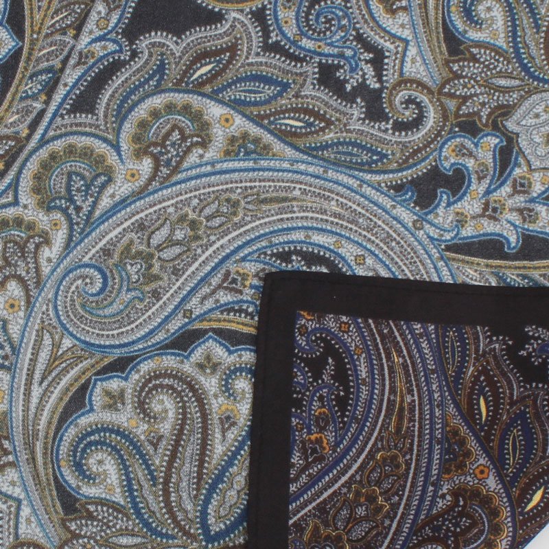 Digital Printing Wholesale Luxury Men's Handkerchief Paisley Business Pocket Square Chest Towel 100% Silk Hanky