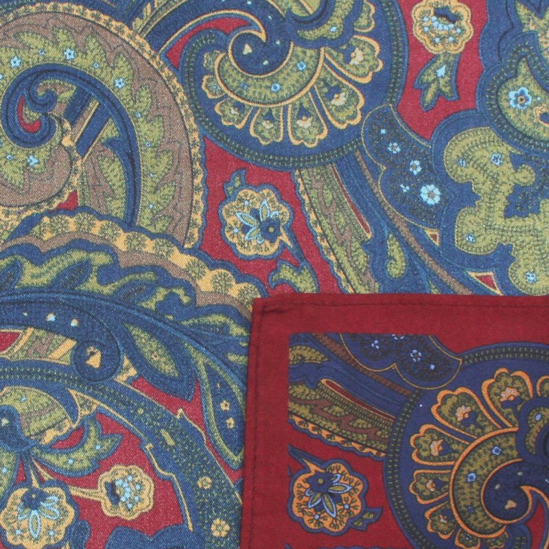 Digital Printing Wholesale Luxury Men's Handkerchief Paisley Business Pocket Square Chest Towel 100% Silk Hanky