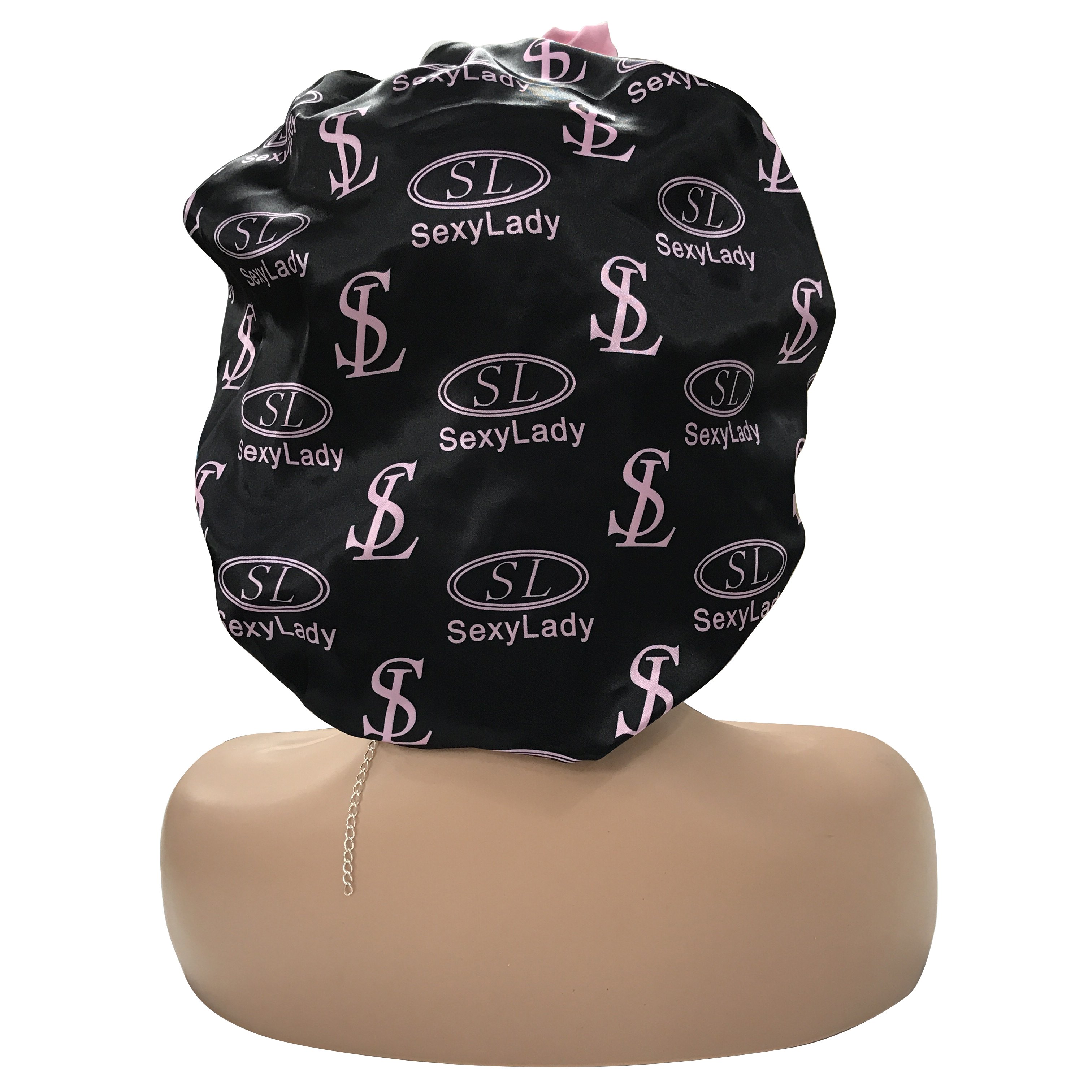 Fashion custom logo print long bonnets with ties large silk braid bonnets with satin hair wrap scarf wholesale