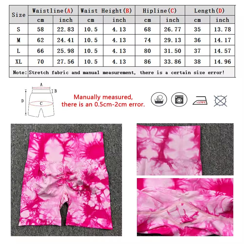 Tie Dye Seamless Women yoga shorts gym High Waisted active wear sport shorts