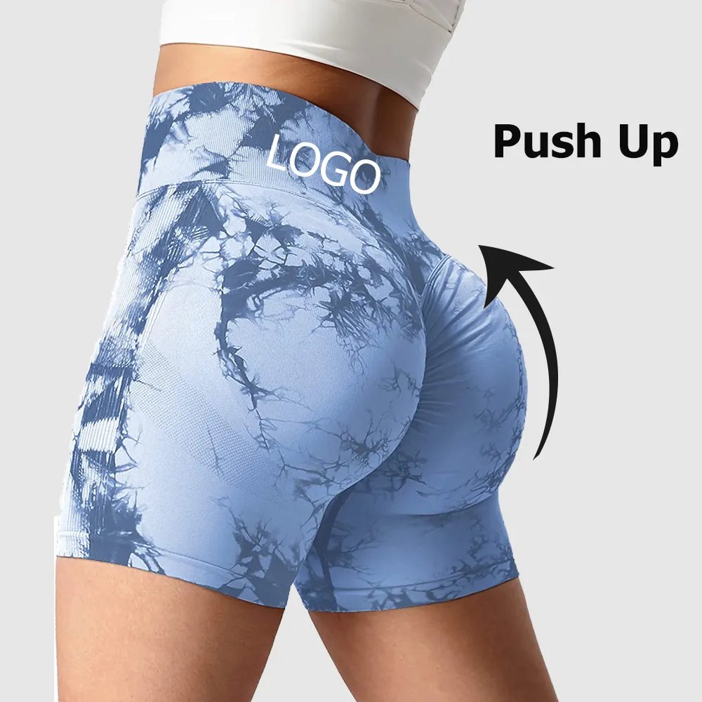 Tie Dye Seamless Women yoga shorts gym High Waisted active wear sport shorts