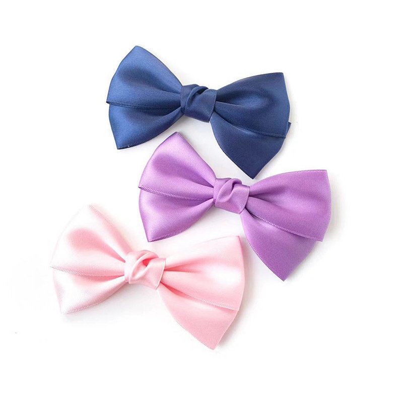 Polyester Women's Neck Ties Solid Colors Customized Bowtie Wedding Party Butterfly Design with Custom Logo