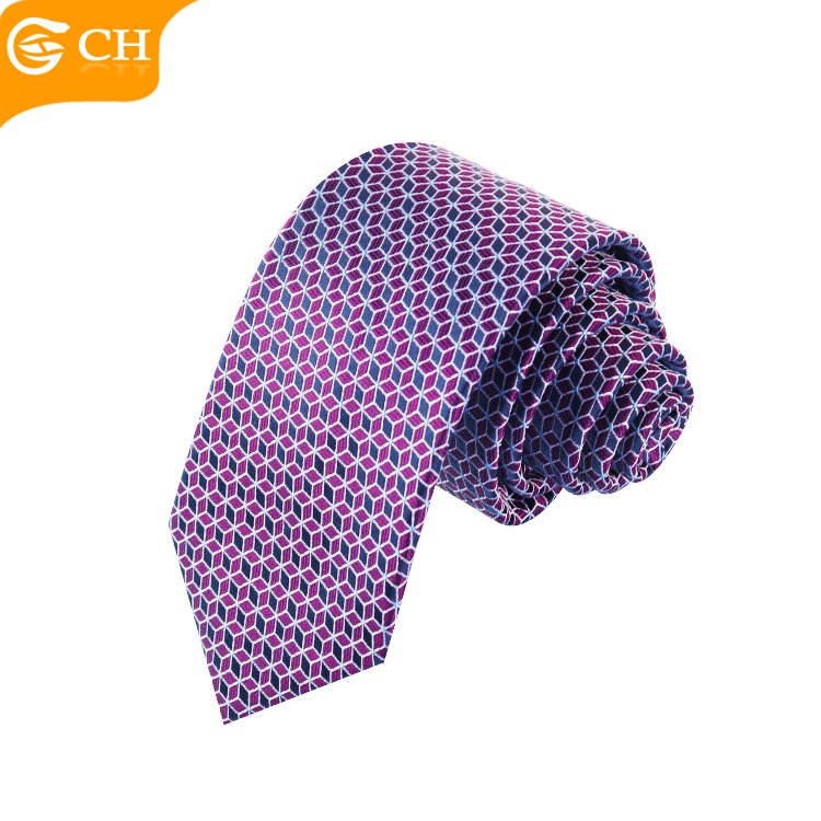 2024 Manufacturers Designer Polyester Woven Logo Neckties Elegant Purple Navy Custom Gift Set Ties For Men