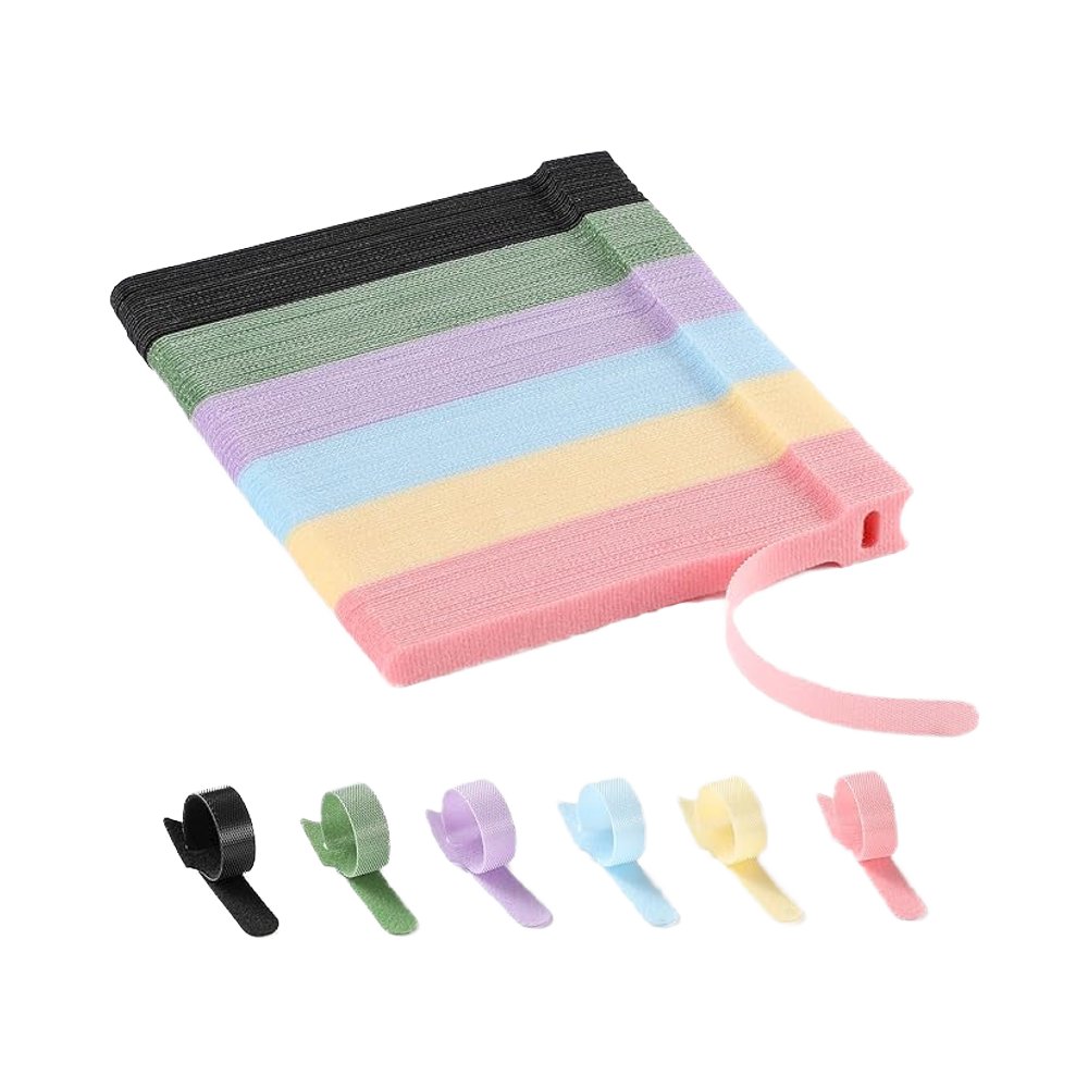 6-inch Multicolour Adjustable Cable Ties Polyester Tape for Home Office with Fastening Hook Loop Nylon Free Customized Support