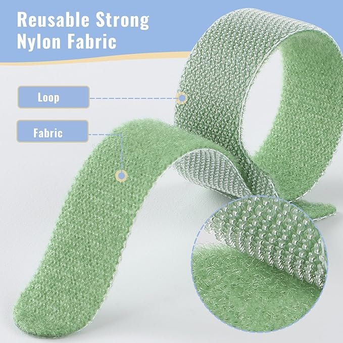 6-inch Multicolour Adjustable Cable Ties Polyester Tape for Home Office with Fastening Hook Loop Nylon Free Customized Support