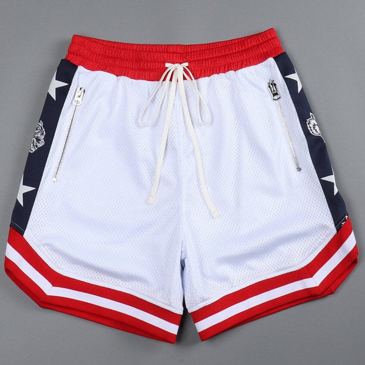 Summer custom mens mesh shorts zipper pocket men's gym shorts outdoors exercise basketball shorts