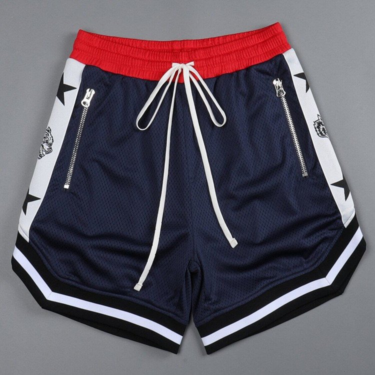 Summer custom mens mesh shorts zipper pocket men's gym shorts outdoors exercise basketball shorts