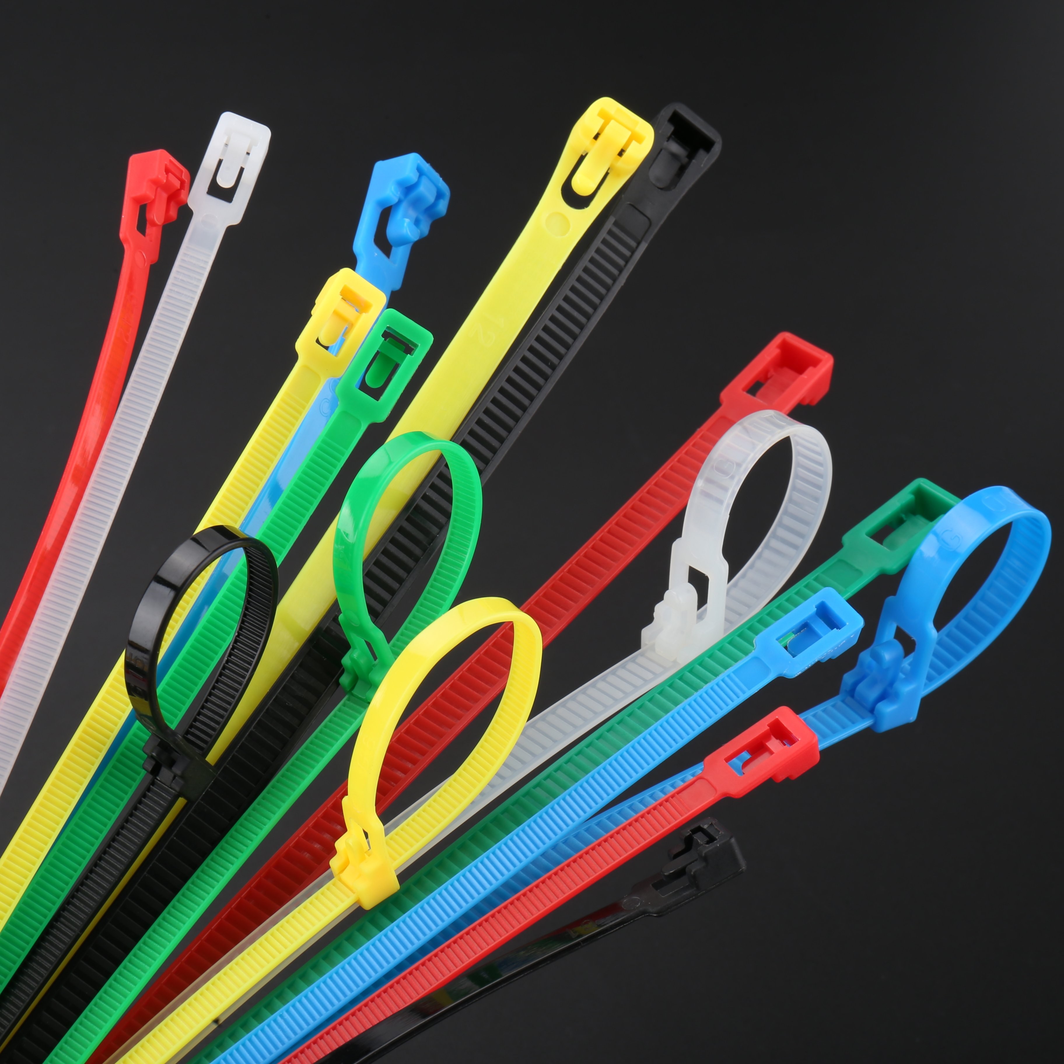 OUORO factory wholesale 8x150mm(7.2) 100pcs/bag releasable plastic cable ties nylon flexible cable wire zip ties