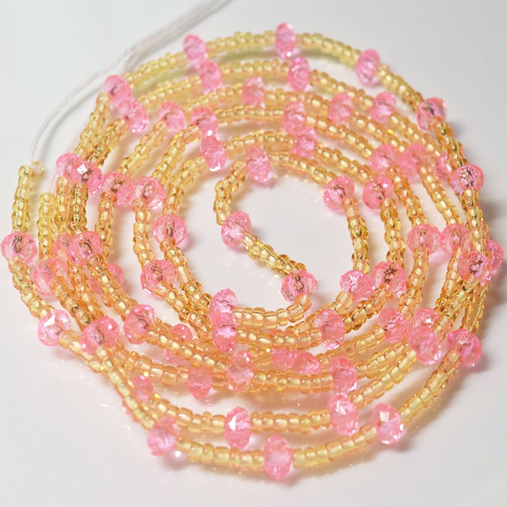 trending african multi colors crystal gold waist beads belly ring body chains jewelry on cotton cord tie on women bulk wholesale