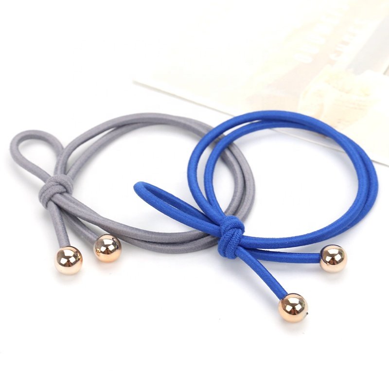 Hot Selling Korea Elastic Various color Knotted Nylon Bow Pearl Hand Bands Hair Ties l Hair Accessories