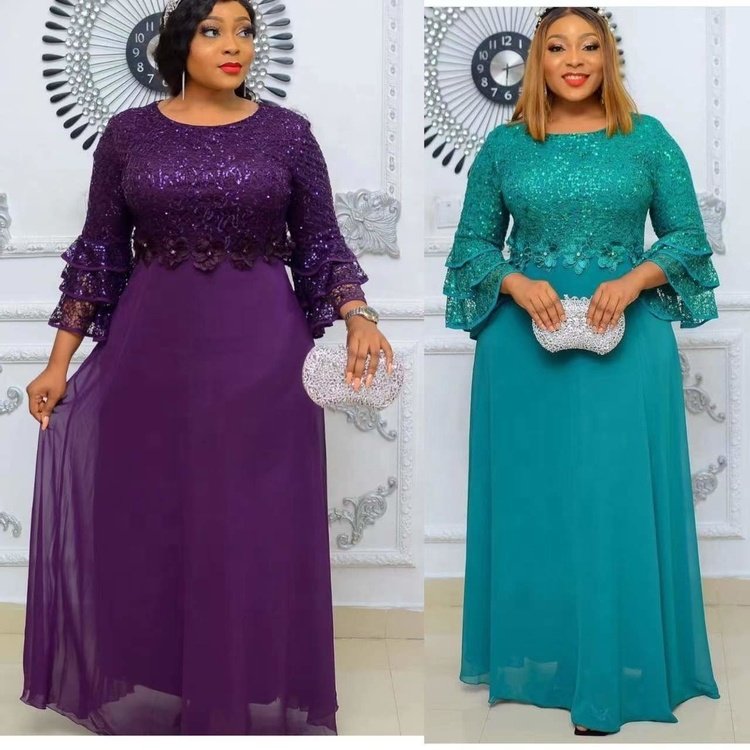 Party Clothing Sleeve Gowns Evening Women Dress Muslim Embroidery Lace Long Elegant African Half Ruffle Mesh Summer Stand