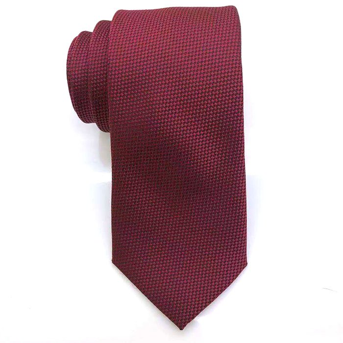 Solid Color Plain Polyester Neckties Fiery Red Mens Ties School Necktie Custom Logo Woven Jacquard