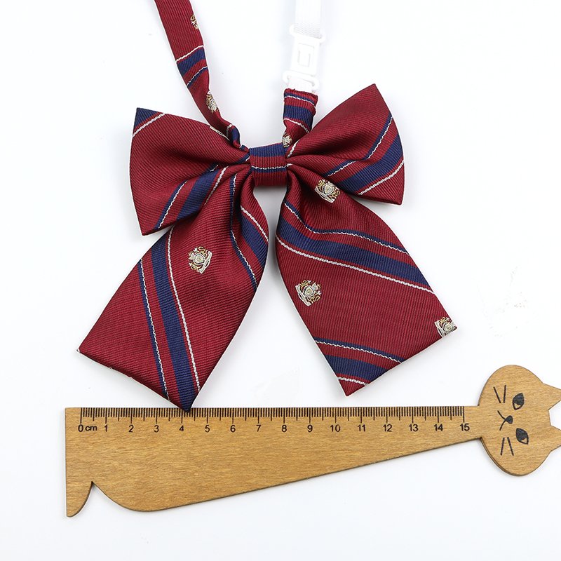 Quality College Style Girls Bowtie Striped Red Blue School JK Uniform Student Chic Handmade Collar Butterfly Shirt Accessories