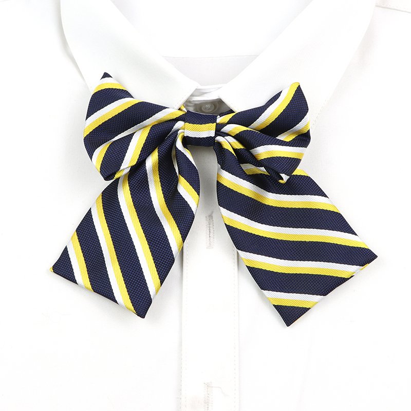 Quality College Style Girls Bowtie Striped Red Blue School JK Uniform Student Chic Handmade Collar Butterfly Shirt Accessories