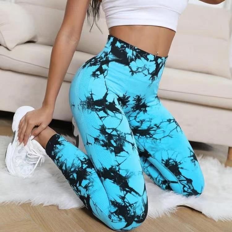 OEM New color tie dye leggings scrunch butt Women's breathable push up gym hip lift running yoga pants tights leggings for women