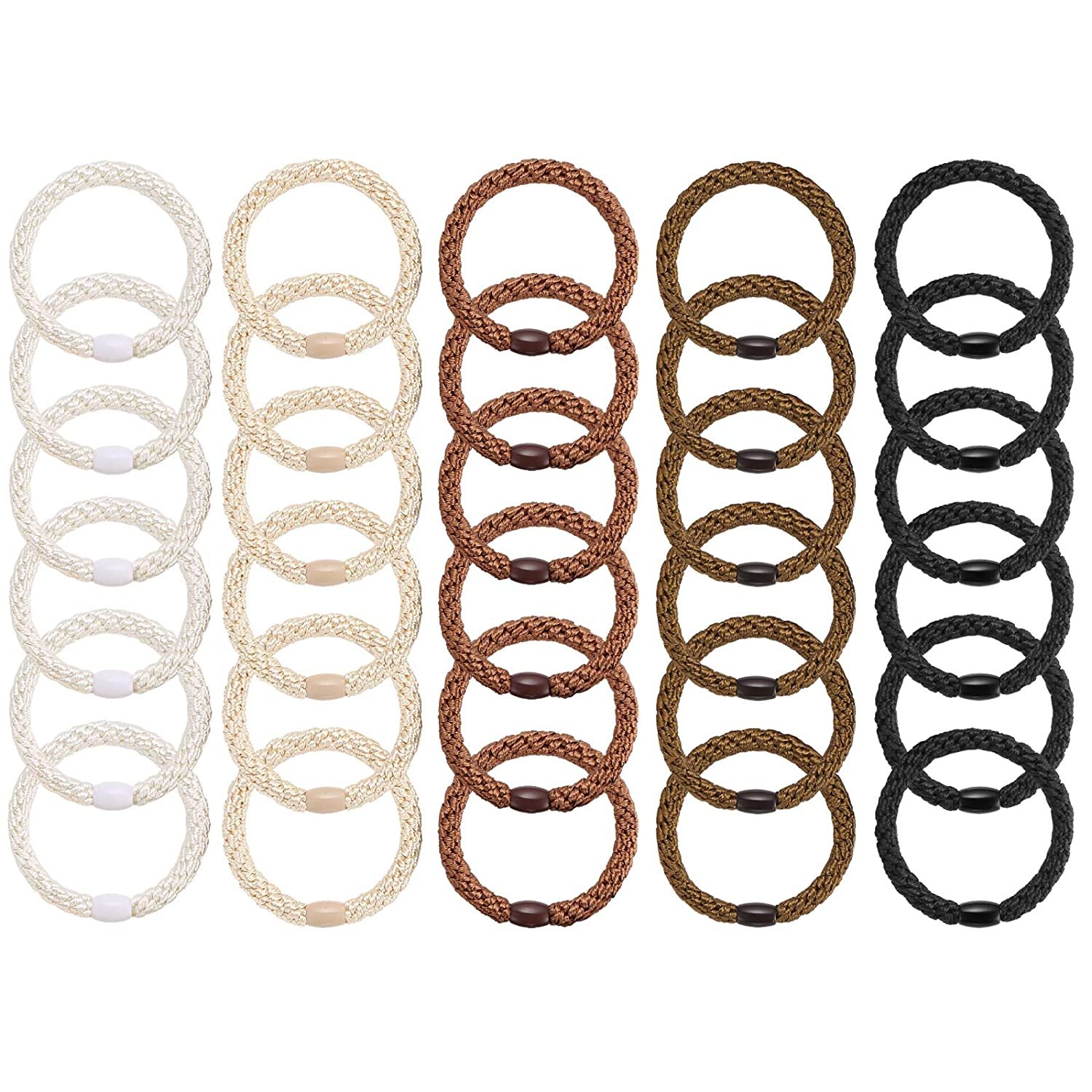 Hair Ties for Women Girls, Elastics Hair Bands Ponytail Holders for Thick Hair, No Damage No Crease Hair Elastics