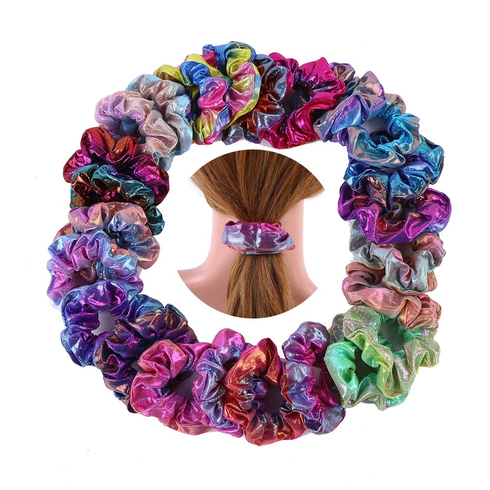 Satin Hair Ring Scrunchy for Women Thick Hair Accessories Cute Soft No Slip Elastics Ponytail Holder for Curly Hair No Damage