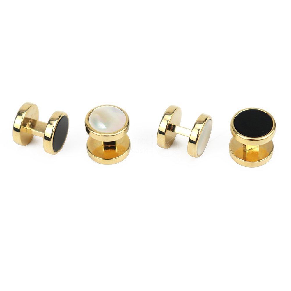 Wedding Business Accessories 6 Piece Tuxedo Shirt Button Stud Set Classic Cufflinks and Studs Mens