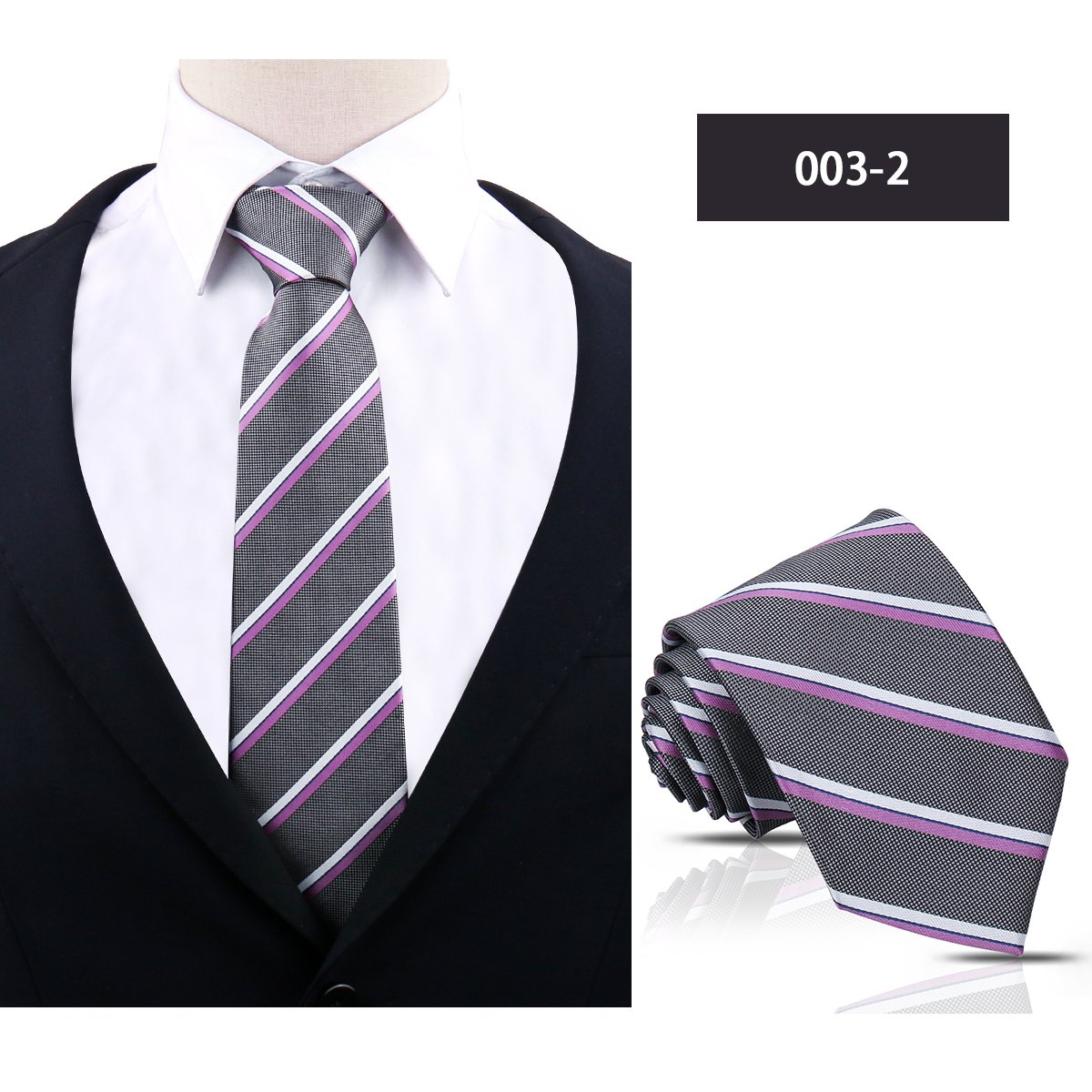 Popular Green Polyester School Tie Striped Italian Silk Neckties For Men