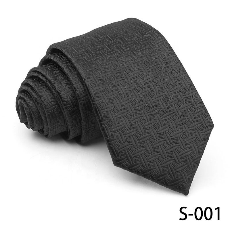 Factory Wholesale Mens Fashion Black Neckties High Quality 100% Polyester Ties For Men All Are In Stock