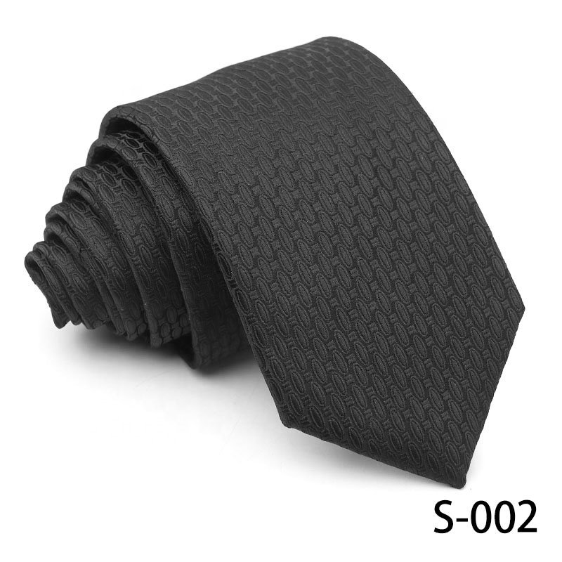 Factory Wholesale Mens Fashion Black Neckties High Quality 100% Polyester Ties For Men All Are In Stock