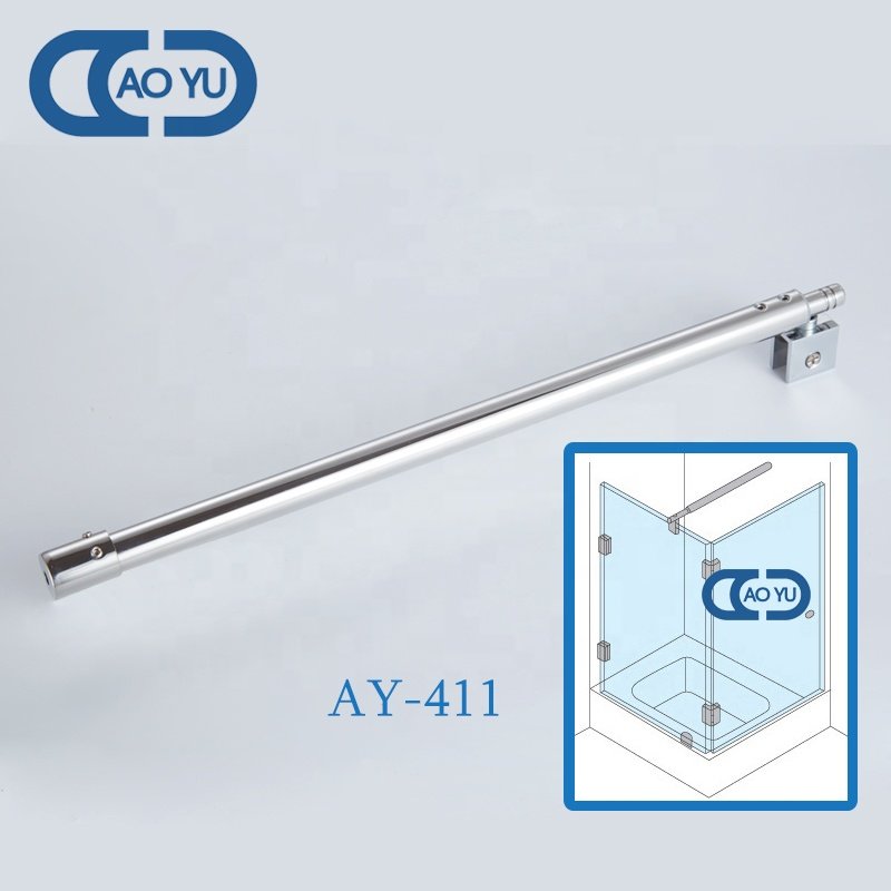 Shower Support Bar 304 Stainless Steel Adjustable Wall To Glass Bathroom Pull Rod