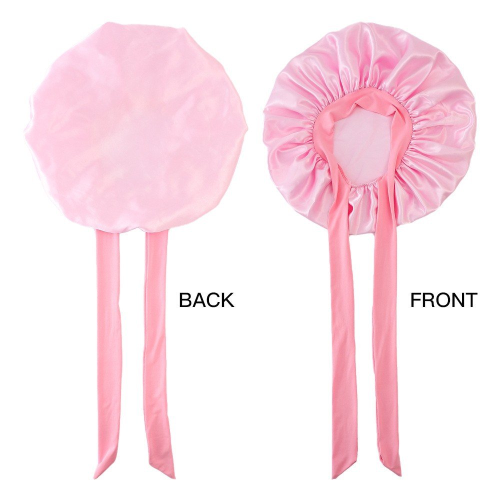 Top Sale Beauty Hair Care Sleep Bonnet Women Long Tie Satin Silk Bonnets Wide Band Hair Bonnet With Tie