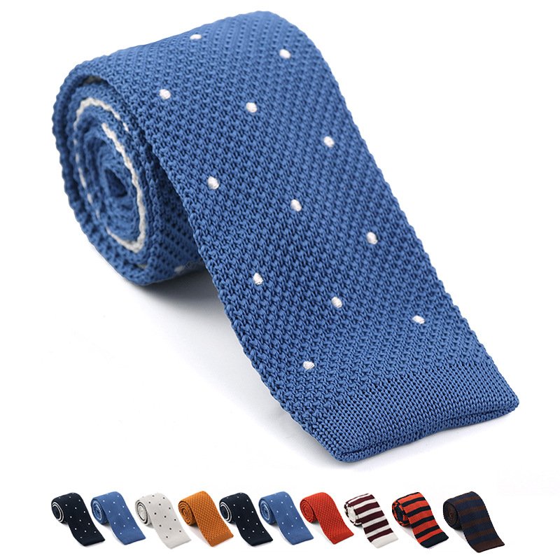 Men's Neck Wear Dress Accessories Leisure Solid Color Italian Silk Knit Tie