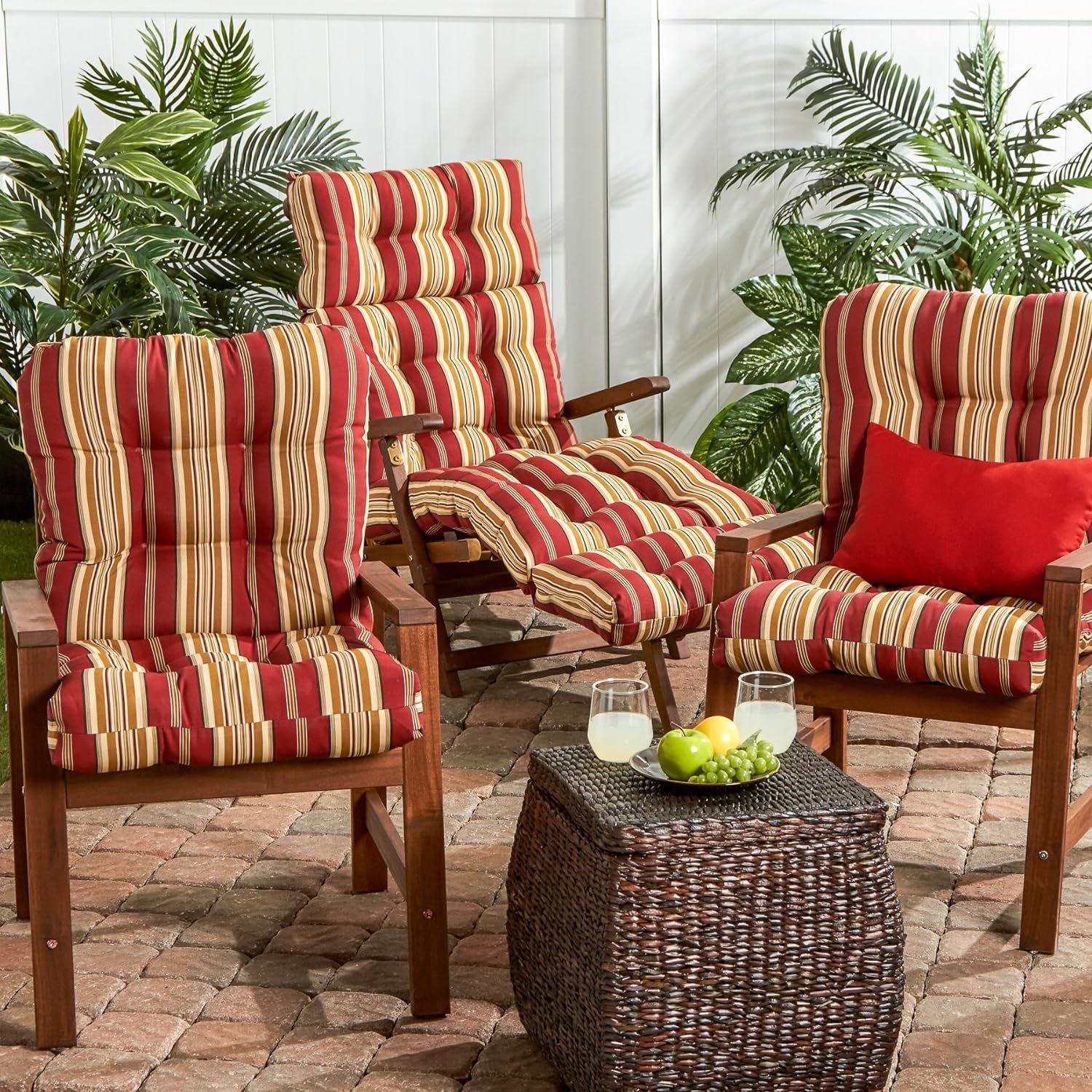 Wholesale Indoor Outdoor Folding Chair Non Slip Waterproof Cushion High Back Patio Furniture Seat Cushion with Adjustable Strap