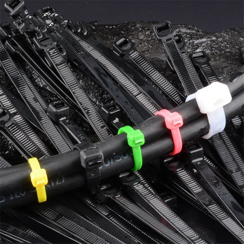 Cable Organizer 4.8*450mm Promotion Black Plastic Nylon Cable Tie Cable Tidy