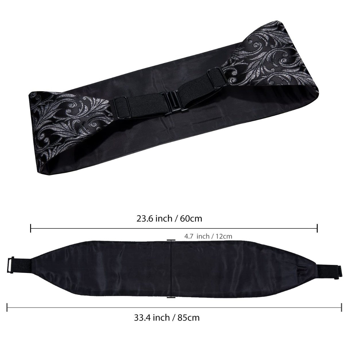 100% Pure Silk Weave Woven Jacquard Black Bellyhand And Bowtie and Hanky And Cuff-link Customization For Men Classic Ties