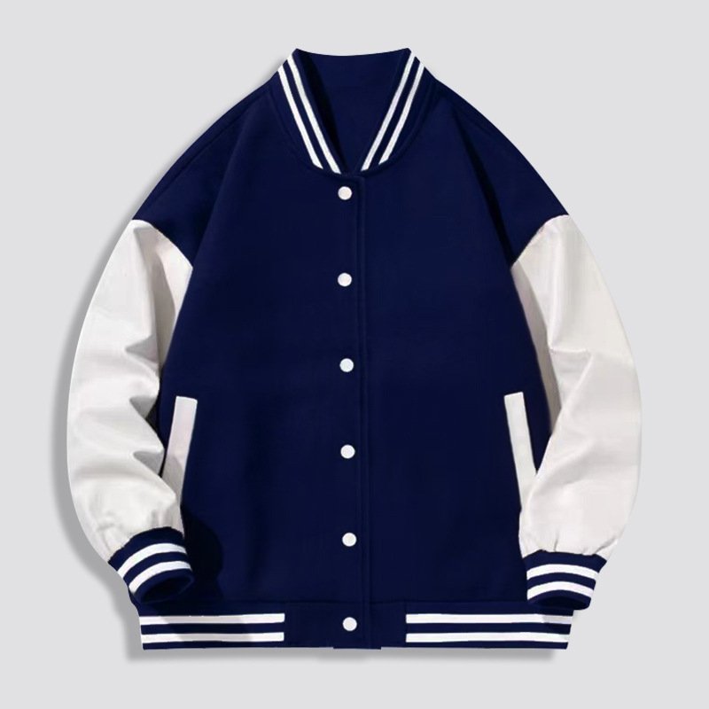 Custom Logo Unisex Jackets New Fashion Patchwork Button Long Sleeve Sports Coat Women Men Team Baseballs Jacket