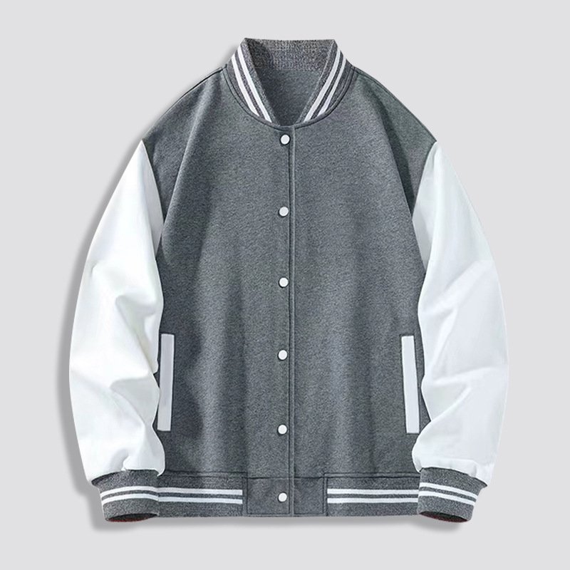 Custom Logo Unisex Jackets New Fashion Patchwork Button Long Sleeve Sports Coat Women Men Team Baseballs Jacket