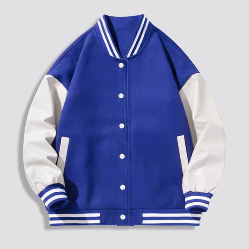 Custom Logo Unisex Jackets New Fashion Patchwork Button Long Sleeve Sports Coat Women Men Team Baseballs Jacket