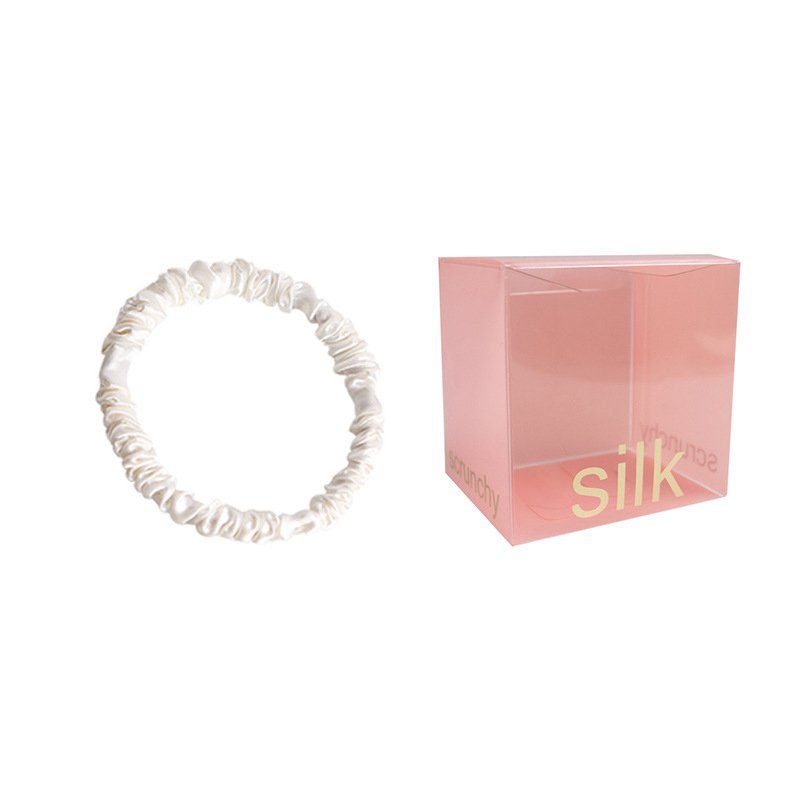 1cm Custom Box 6 pcs19mm Small Size Hair Silk Scrunchies Hair Ties Hair Band 100% Mulberry Silk Scrunchies