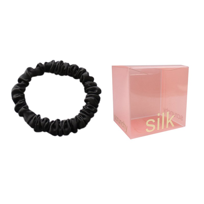 1cm Custom Box 6 pcs19mm Small Size Hair Silk Scrunchies Hair Ties Hair Band 100% Mulberry Silk Scrunchies