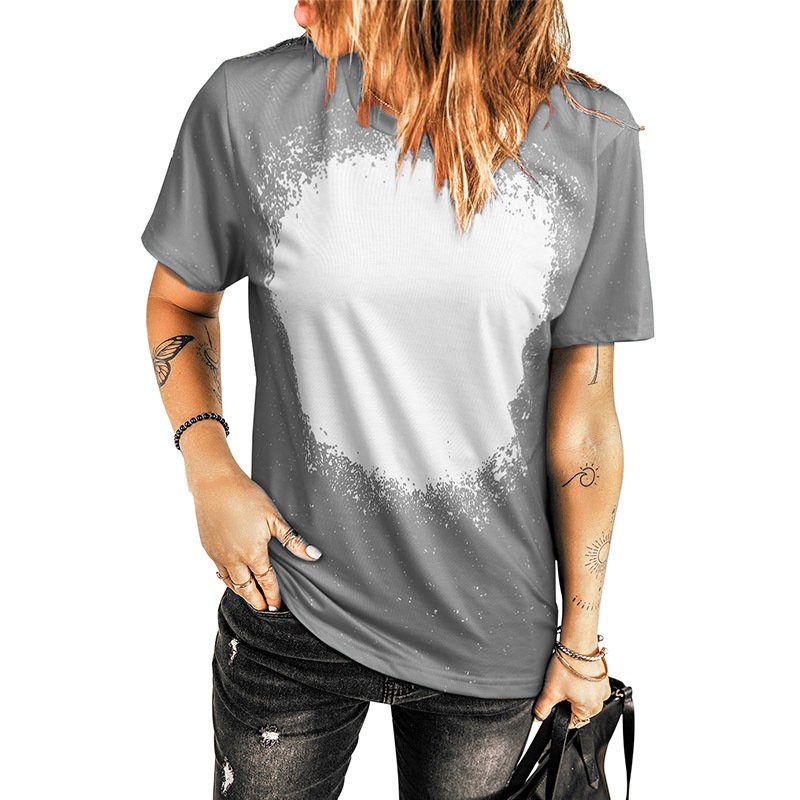 2022 Hot Sale America Round Neck Polyester Tie Dye Blank Shirt Sublimation Printing T shirts