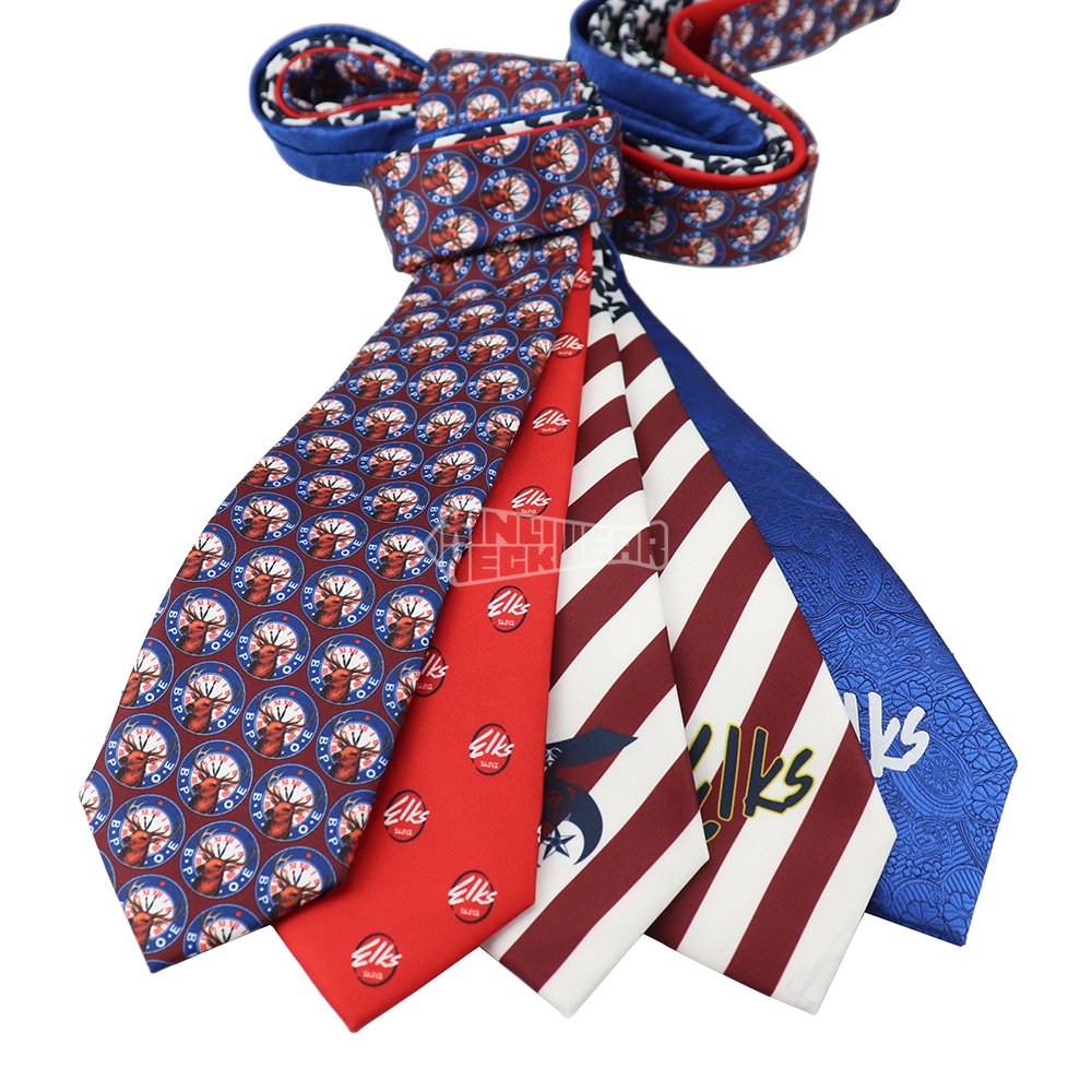 Polyester Stripe Masonic All Over Print Custom High End Designer Dress Luxury Neck Tie For Mens