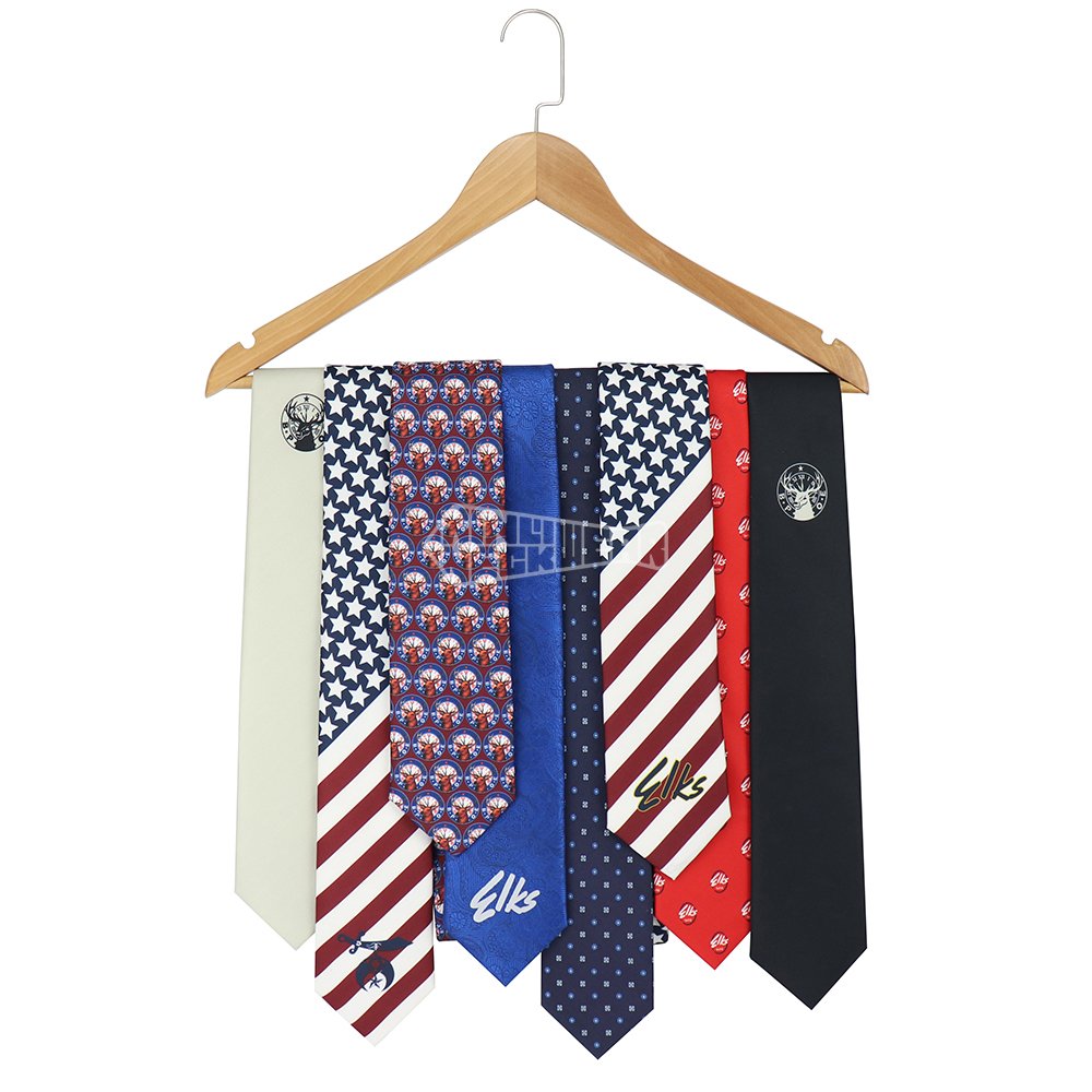 Polyester Stripe Masonic All Over Print Custom High End Designer Dress Luxury Neck Tie For Mens