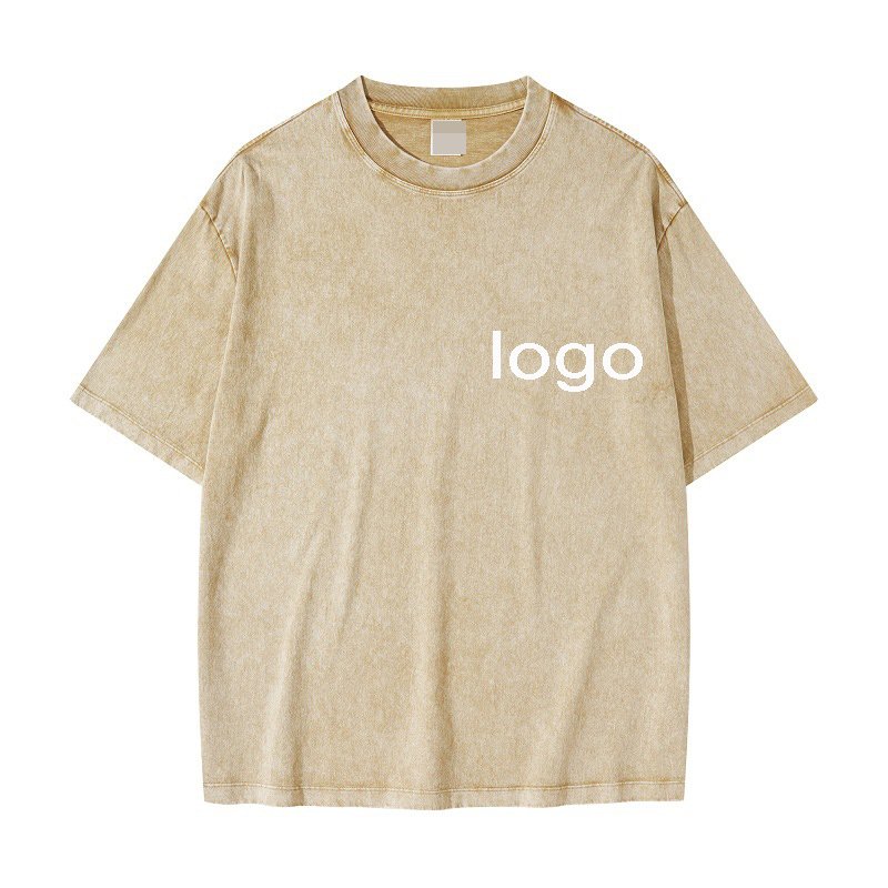 Heavyweight Cotton tie dye oversized tshirt Men Women Distressed tshirts Print Rock band Custom Vintage Acid Wash t shirt