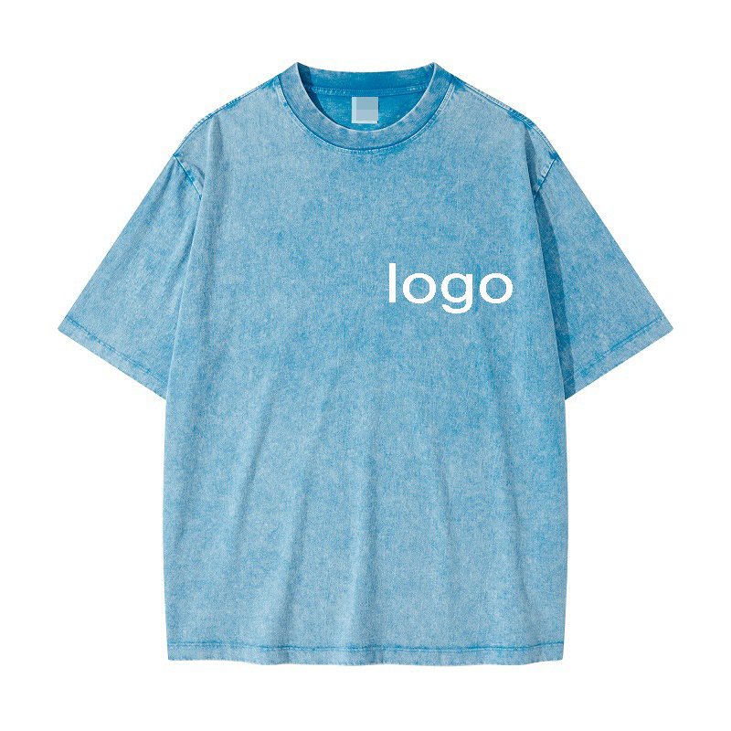 Heavyweight Cotton tie dye oversized tshirt Men Women Distressed tshirts Print Rock band Custom Vintage Acid Wash t shirt