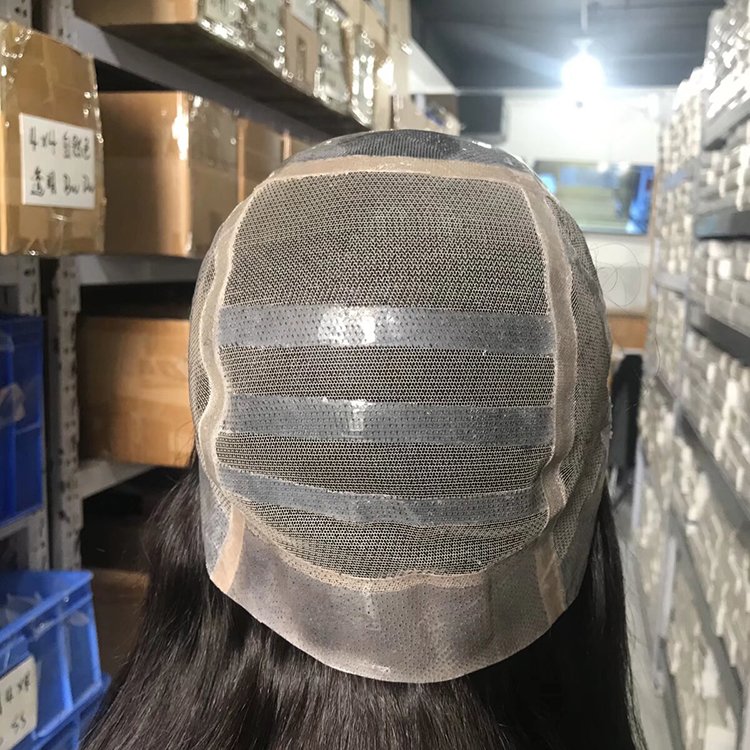 Best quality Factory European 100 human hair Single donor silk top medical wig silicone With swiss lace top glueless for women